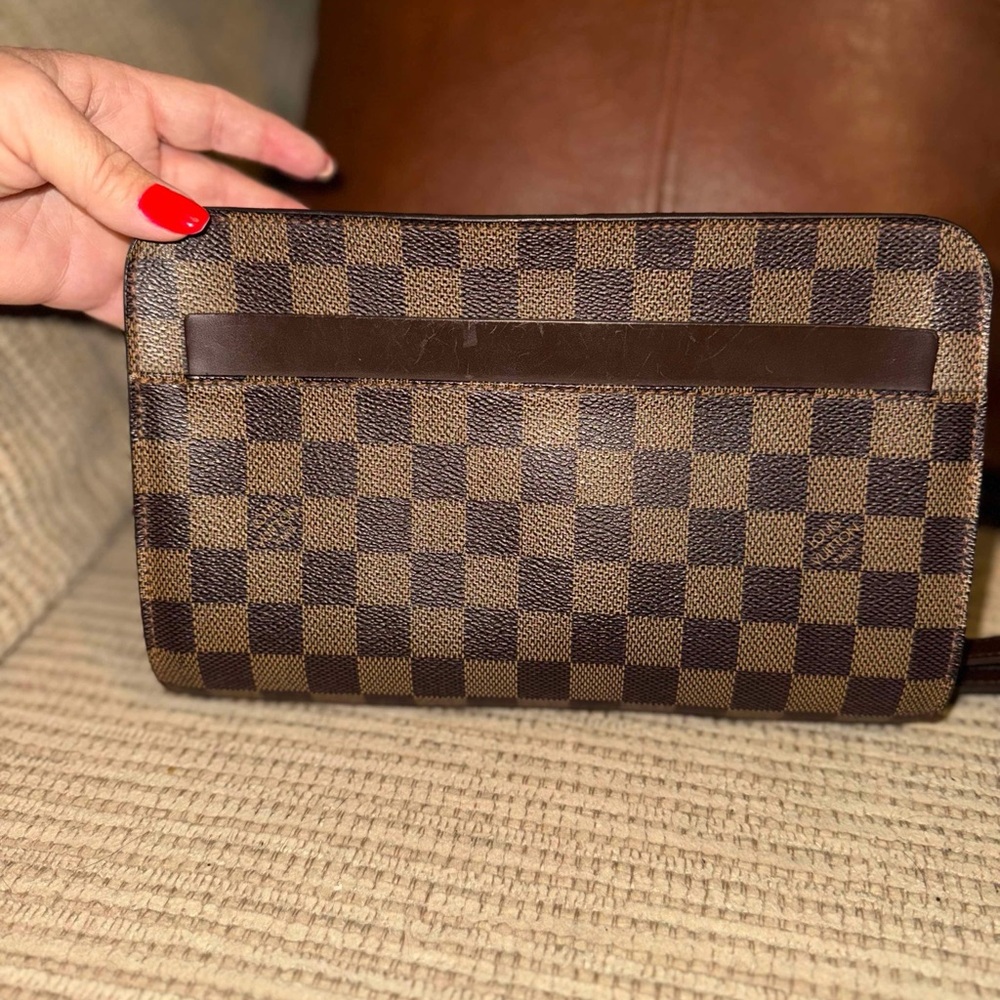 Louis Vuitton Brown Checkered Clutch